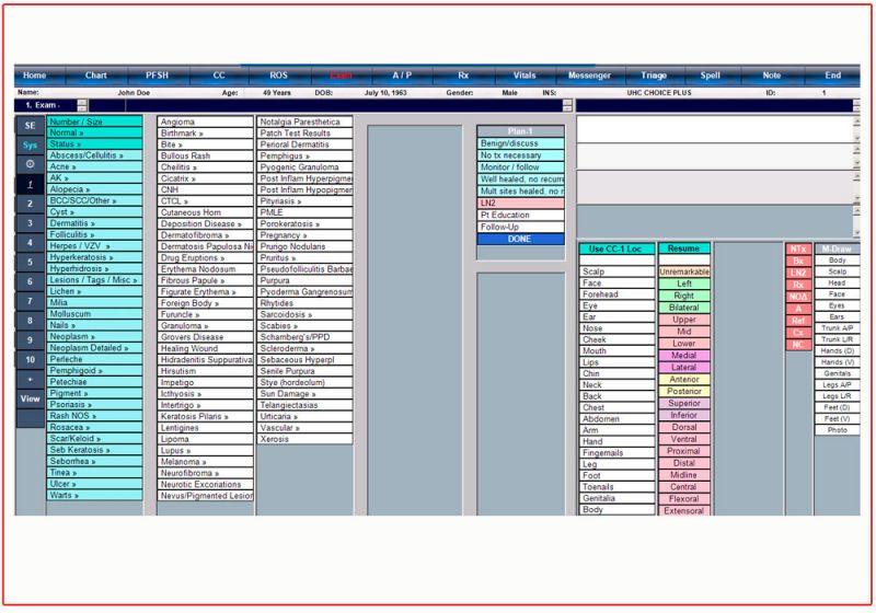 screenshot of Encite EHR